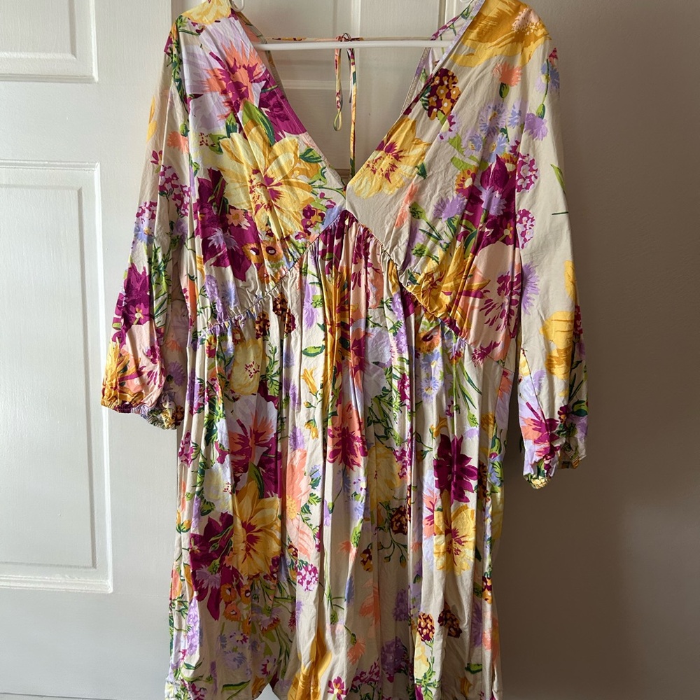 H&M Multicolor Floral 3/4 Sleeve Dress